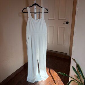 Express White Straight Leg Jumpsuit - Size M